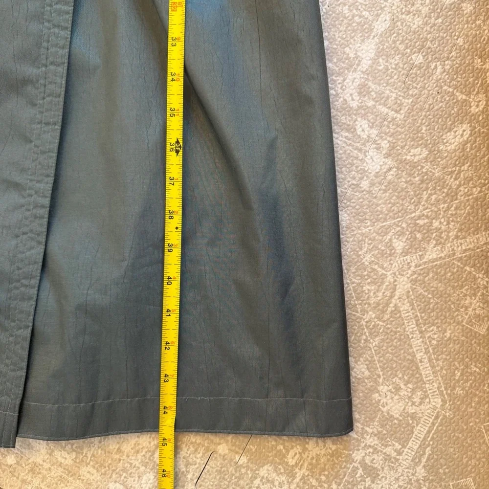 CHIANGO FLEET STREET Womens Trench Coat Dark‎ Teal Belted Size 10P